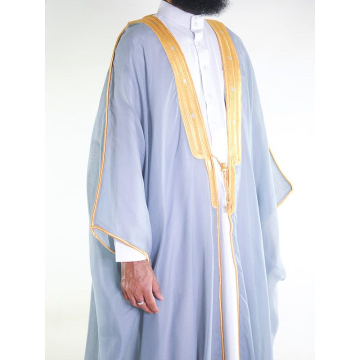 Bisht saoudien gris clair