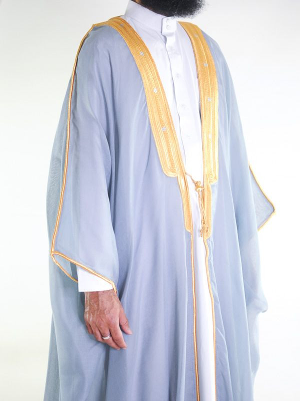 Bisht saoudien gris clair