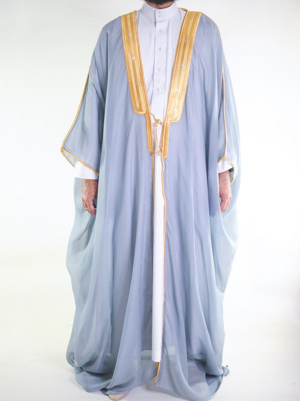 Bisht saoudien gris clair