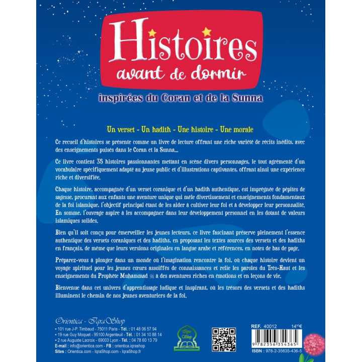 Histoires avant de dormir inspirées du Coran et de la Sunna - Orientica