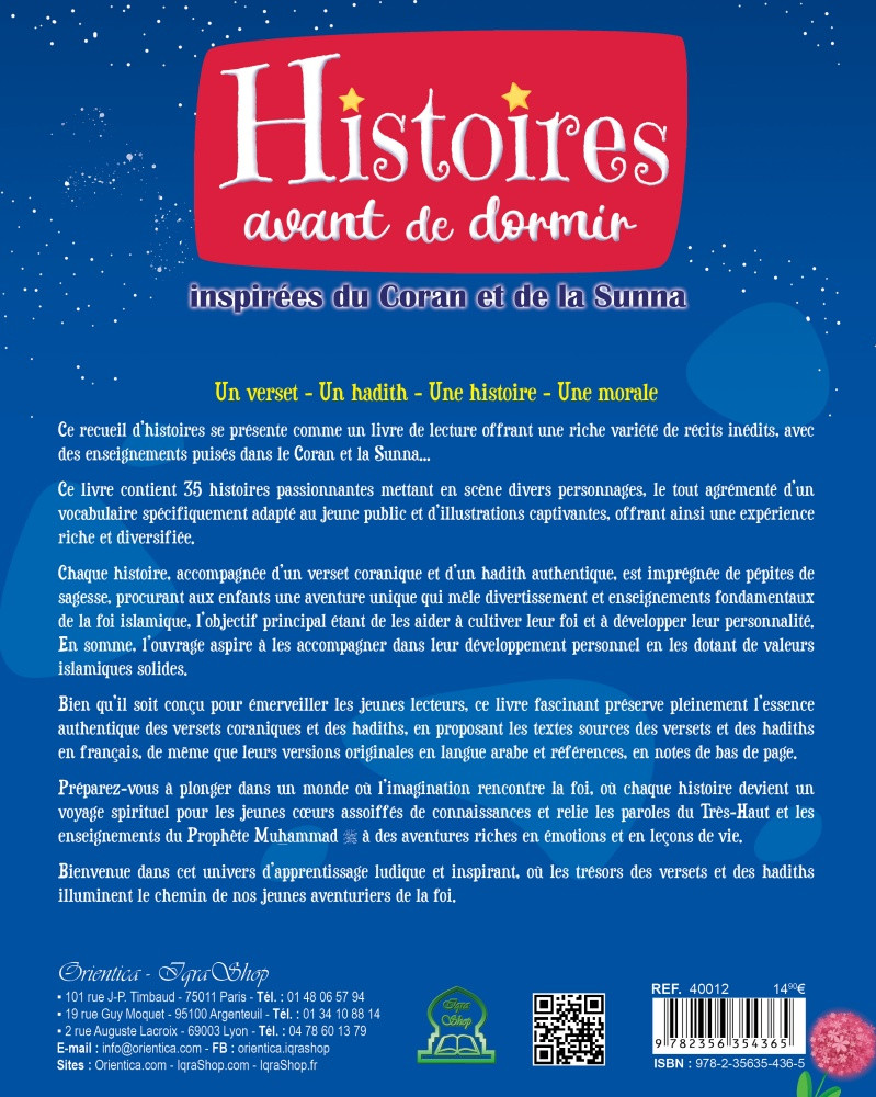 Histoires avant de dormir inspirées du Coran et de la Sunna - Orientica