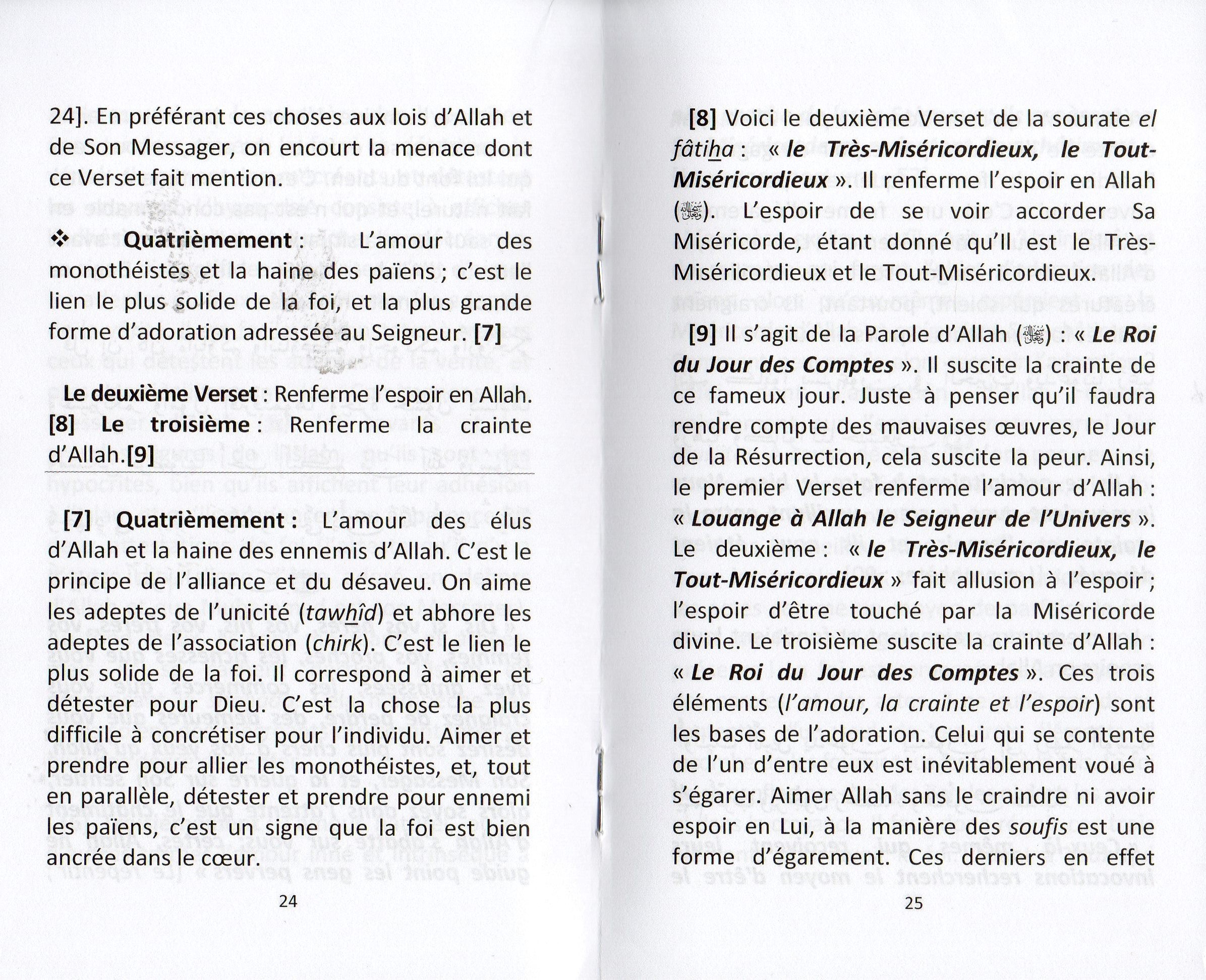 QUELQUES LECONS DE LA SOURATE EL FATIHA