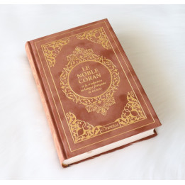 Le Noble Coran et la traduction en langue française de ses sens - Edition de luxe couverture  en daim -  Vert  dorée