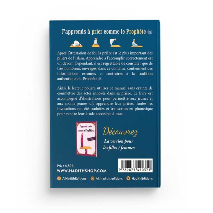 J'apprends à prier comme le Prophète - Edition Al Hadith