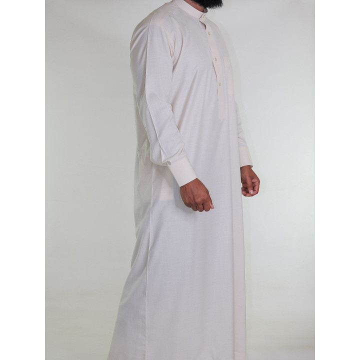 Qamis saoudien en lin - crème