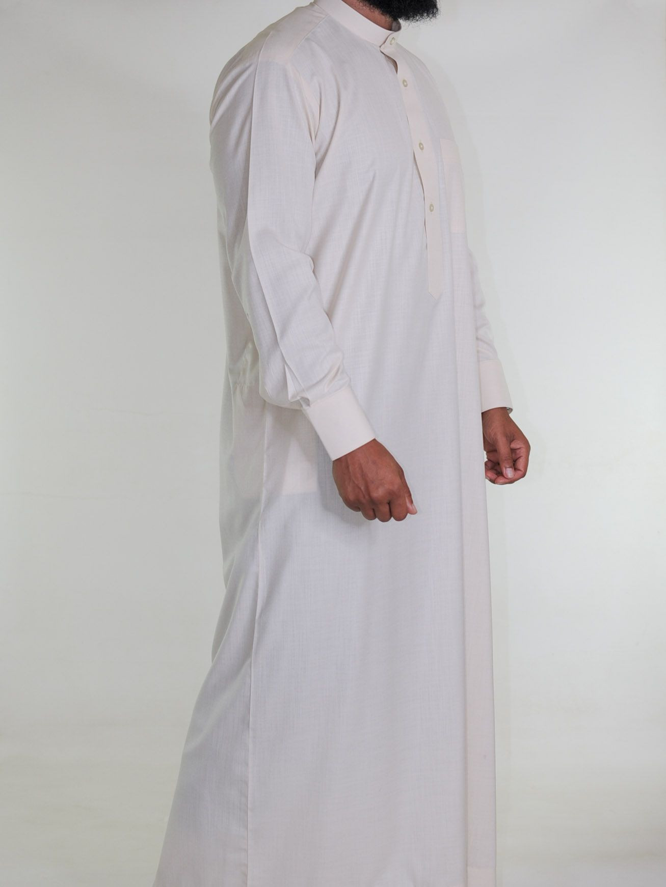Qamis saoudien en lin - crème
