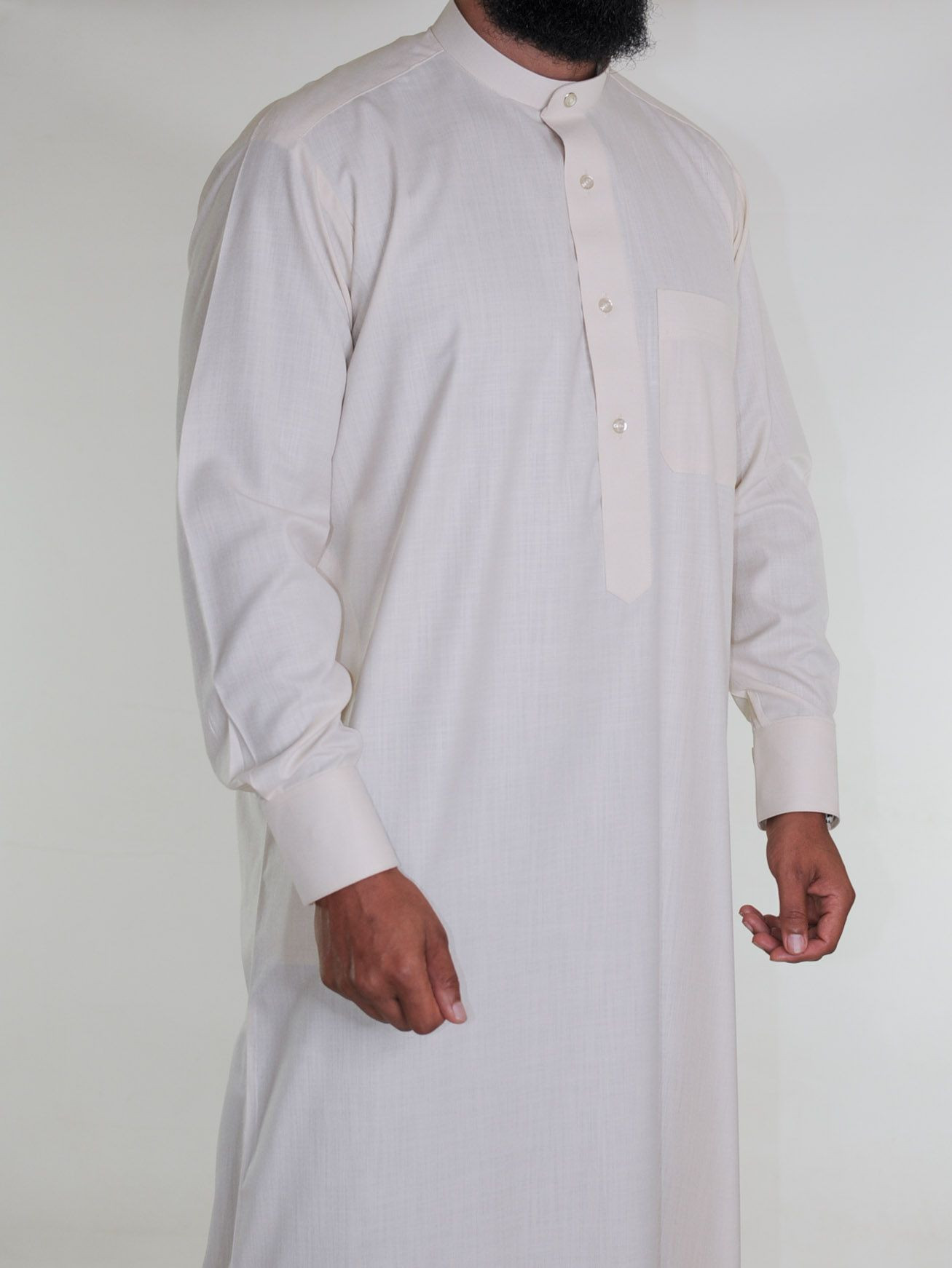 Qamis saoudien en lin - crème
