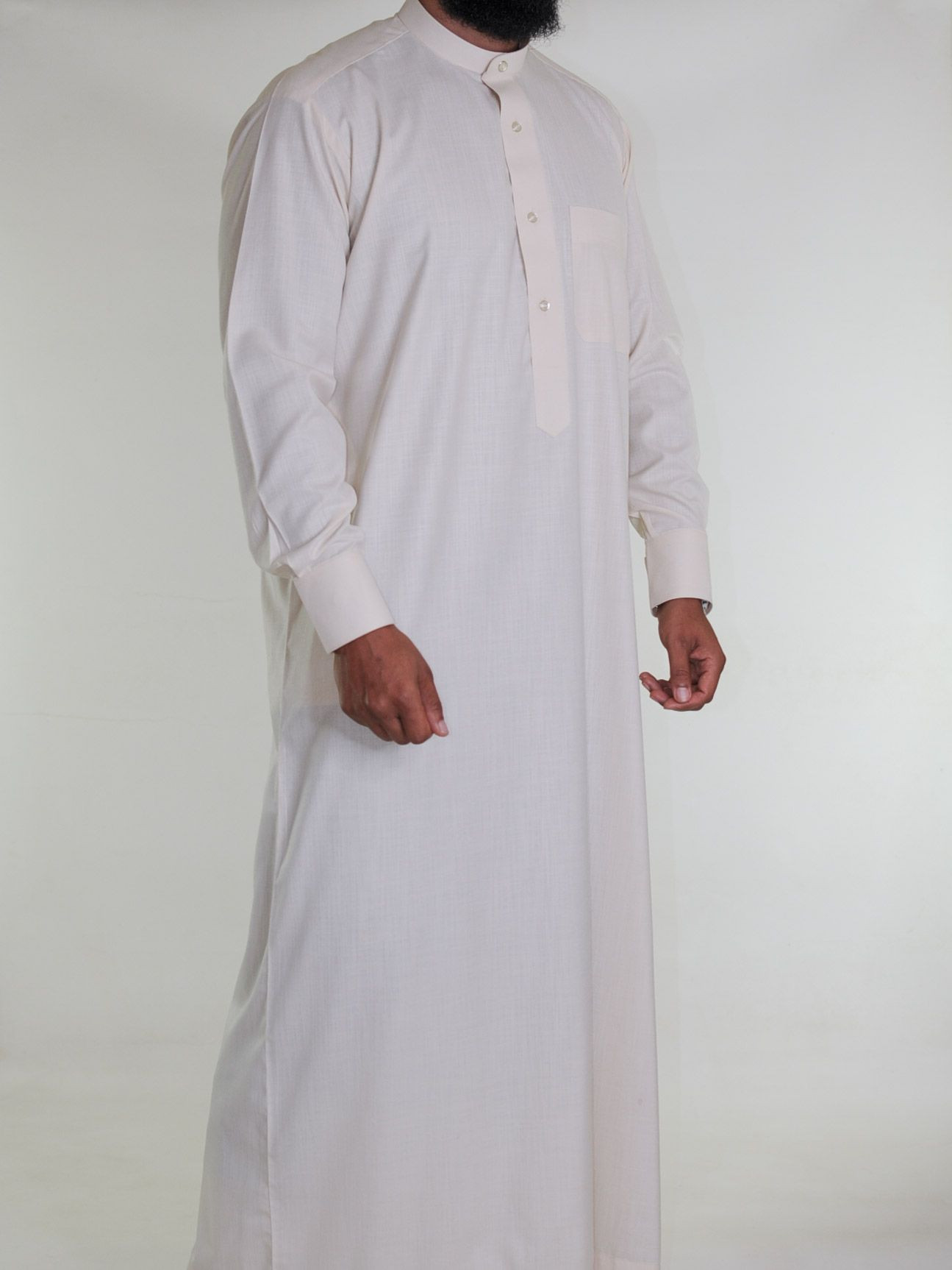 Qamis saoudien en lin - crème