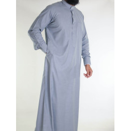 Qamis saoudien en lin - gris foncé