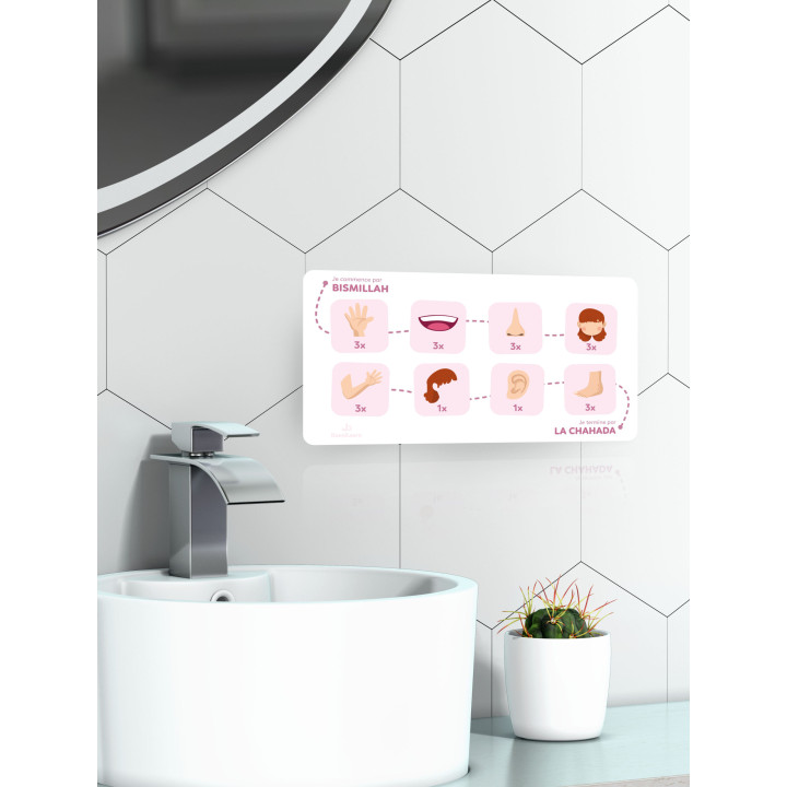 Mon tableau des ablutions Rose – Mes ablutions pas à pas  - Edition Deenilearn
