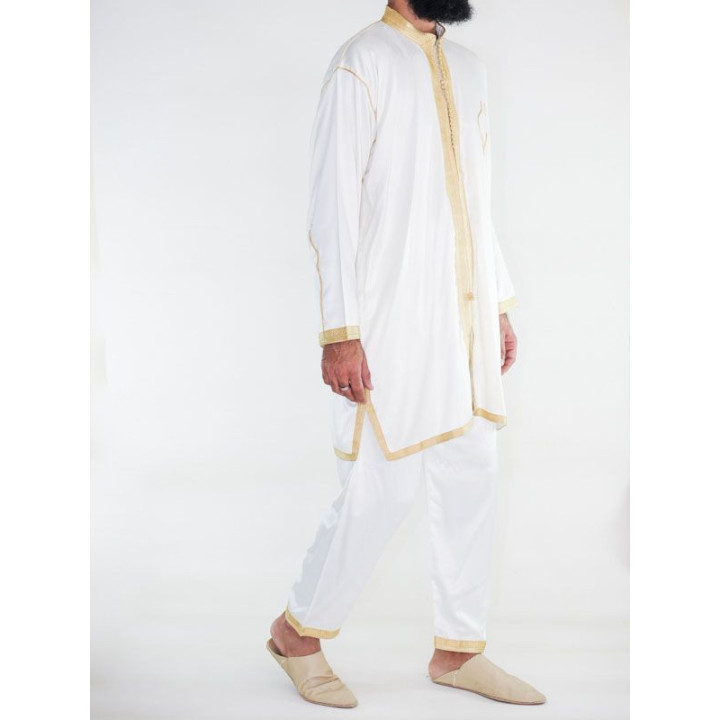 Jabador homme 2 Pièces - Blanc cassé et doré