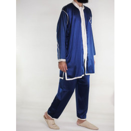 Jabador homme 2 Pièces - Bleu et broderie doré
