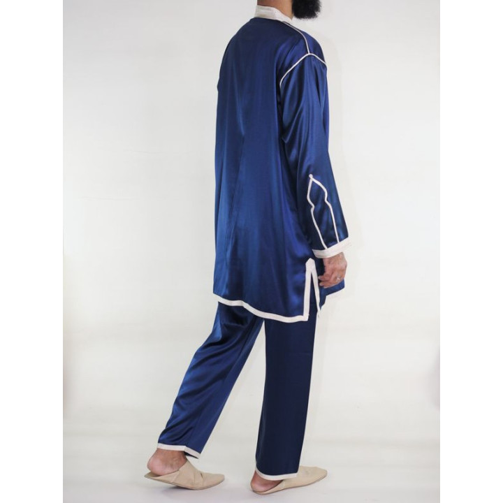 Jabador homme 2 Pièces - Bleu et broderie doré
