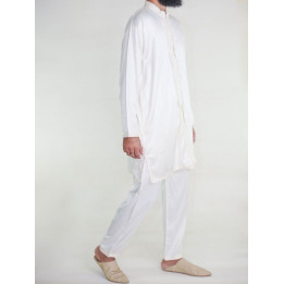 Jabador homme 2 Pièces - Blanc cassé et Broderie Crème