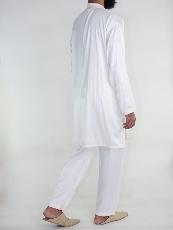 Jabador homme 2 Pièces - Blanc cassé et Broderie Crème