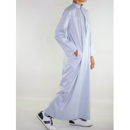 Qamis Enfant saoudien satiné - gris clair