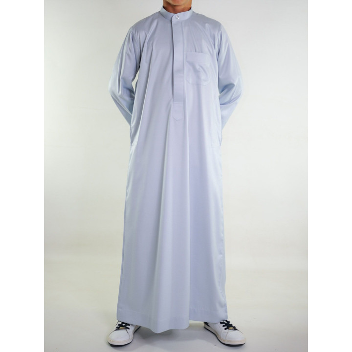 Qamis Enfant saoudien satiné - gris clair