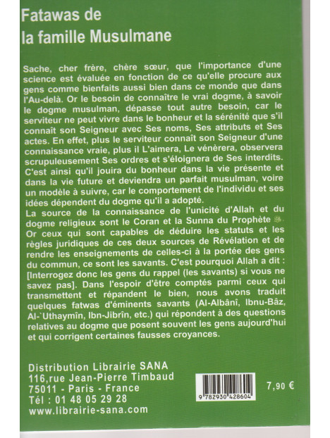 FATAWAS DE LA FAMILLE MUSULMANE 1ER PARTIE DOGME