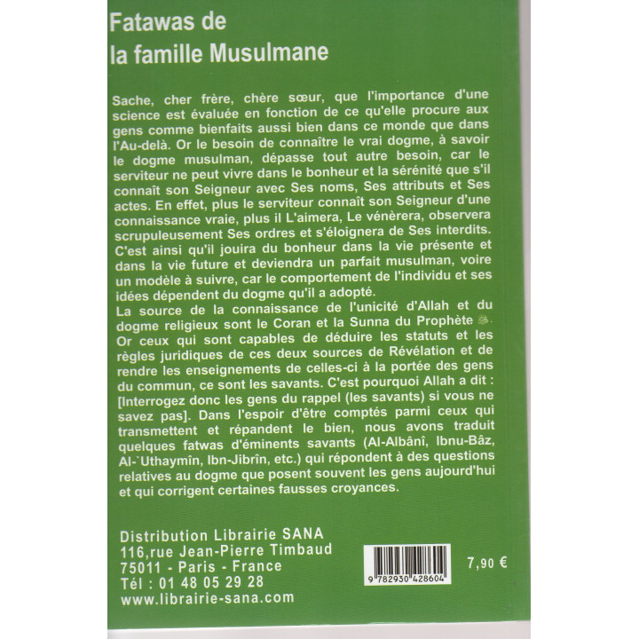 FATAWAS DE LA FAMILLE MUSULMANE 1ER PARTIE DOGME