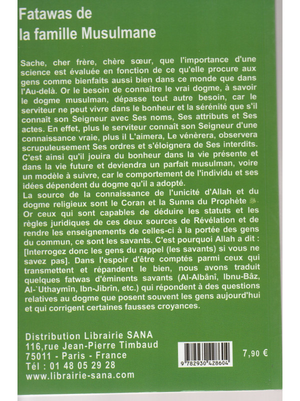 FATAWAS DE LA FAMILLE MUSULMANE 1ER PARTIE DOGME