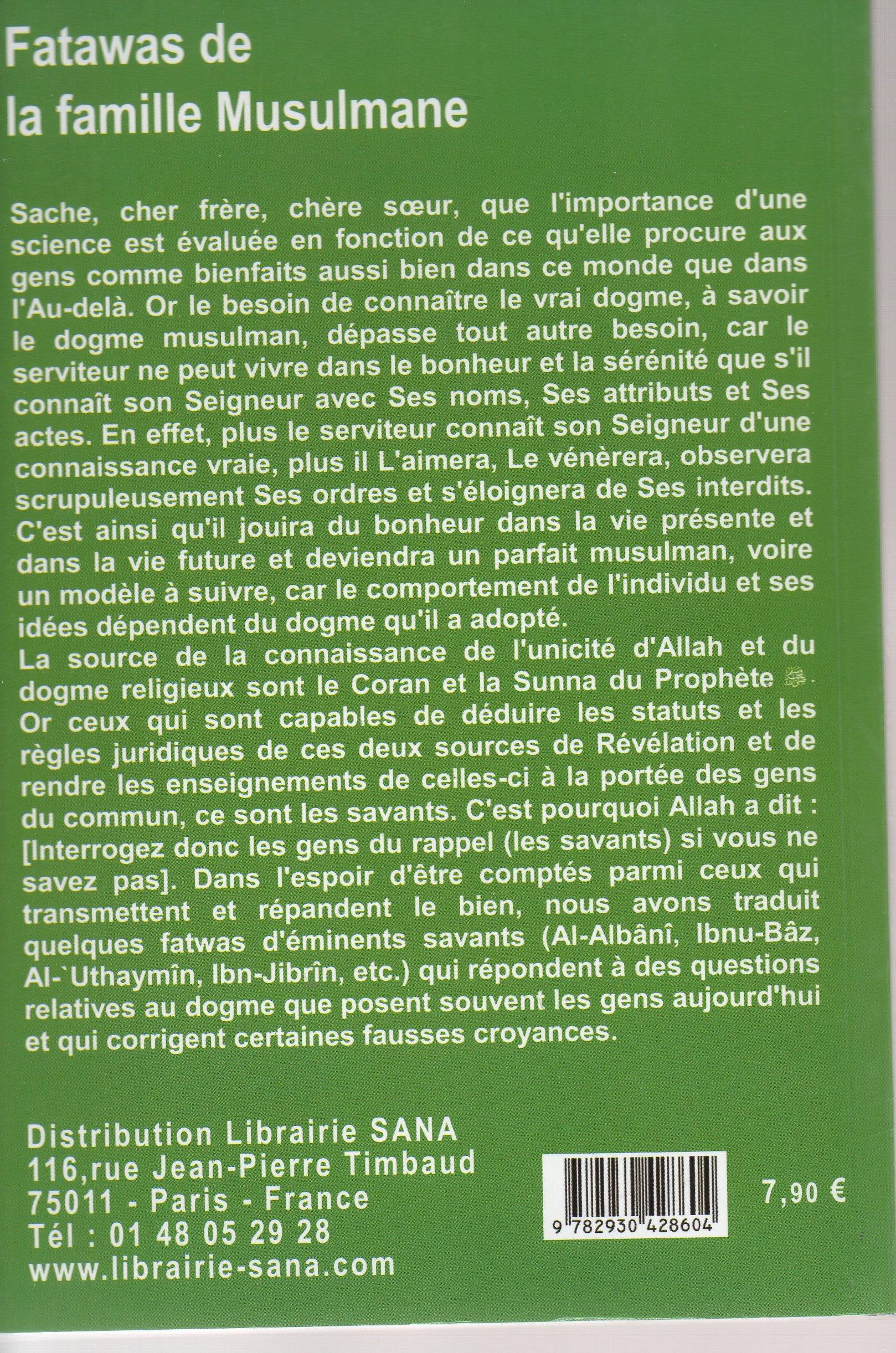 FATAWAS DE LA FAMILLE MUSULMANE 1ER PARTIE DOGME
