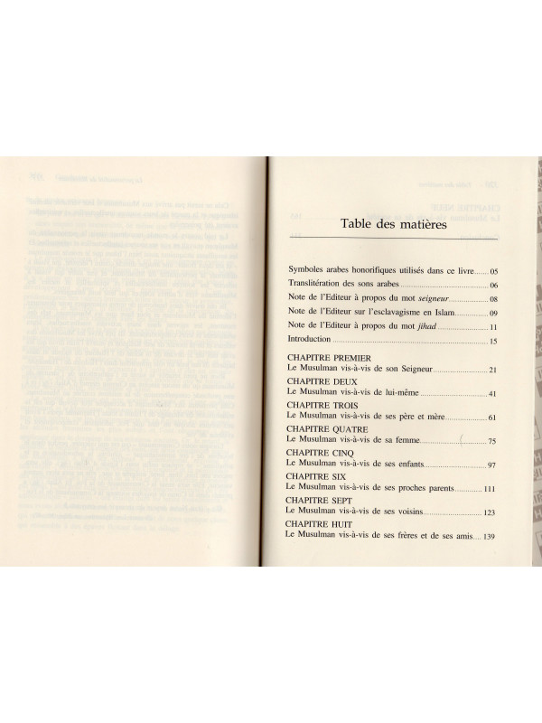 LA PERSONNALITE DU MUSULMAN