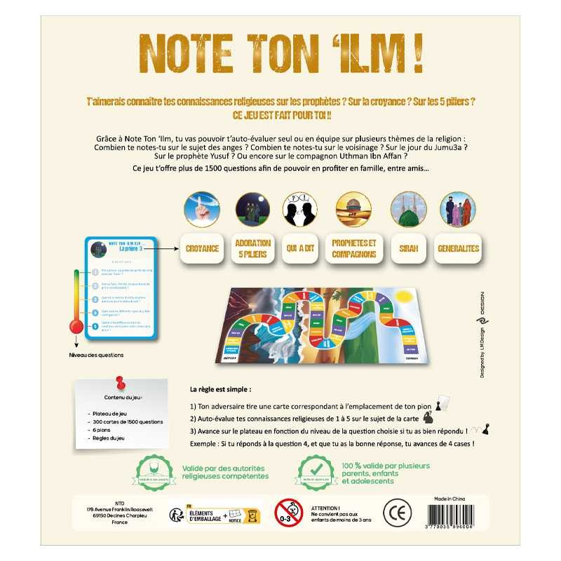 Note ton ‘Ilm – Jeu de société