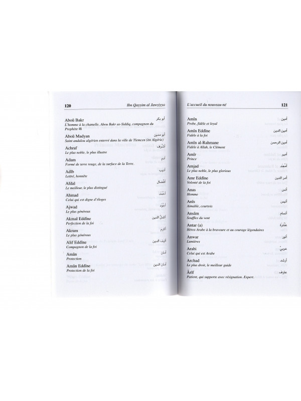 L'ACCUEIL DU NOUVEAU-NE 1000 PRENOMS ARABES ET DES CONSEILS MEDICINAUX