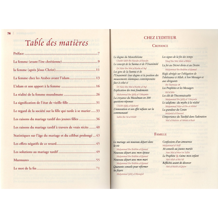 Le mariage tardif, Problèmes & Solutions