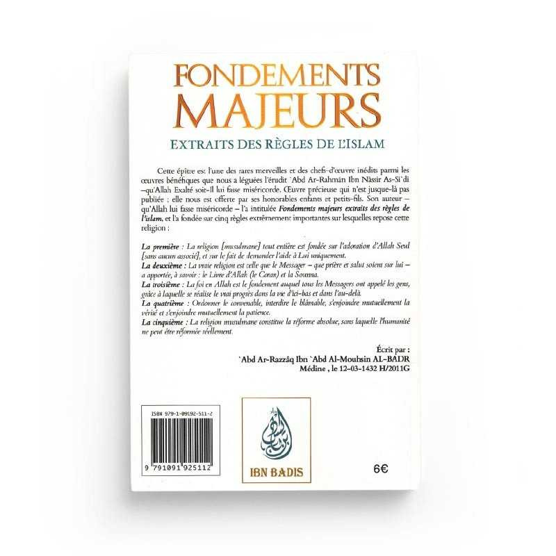 Fondements Majeurs - Extraits des règles de l'Islam - Cheikh Sa'di