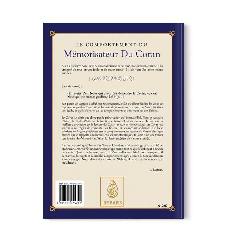 Le Comportement du Mémorisateur du coran - An-Nawâwi - Ibn Badis