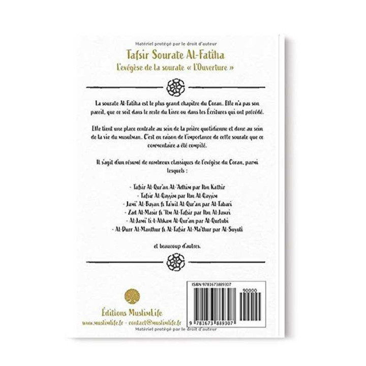 Tafsir sourate Al Fatiha traduit par S. Doudouch Editions Muslim Life