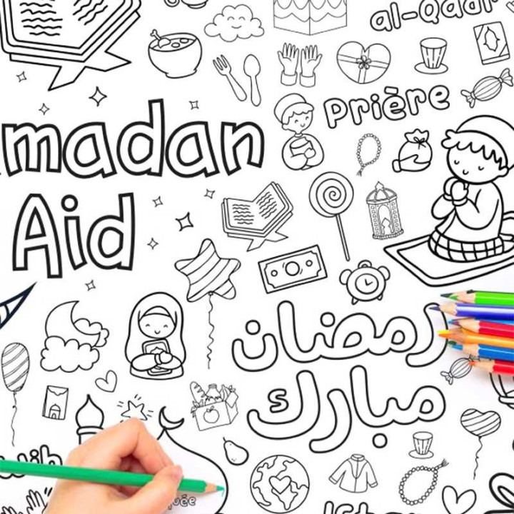 Mon grand poster "Ramadan & Aid" à colorier - Editions DeeniLearn