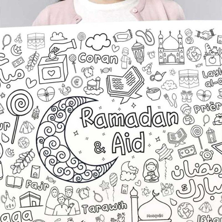 Mon grand poster "Ramadan & Aid" à colorier - Editions DeeniLearn