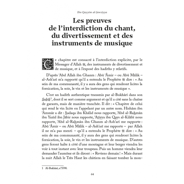 La musique & les chants - Ibn Qayyim al-Jawziyya - Editions Al Hadith