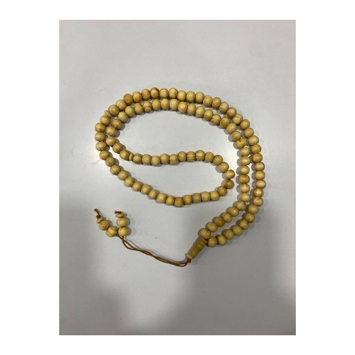 Sebha en bois 99 perles - Beige/marron clair