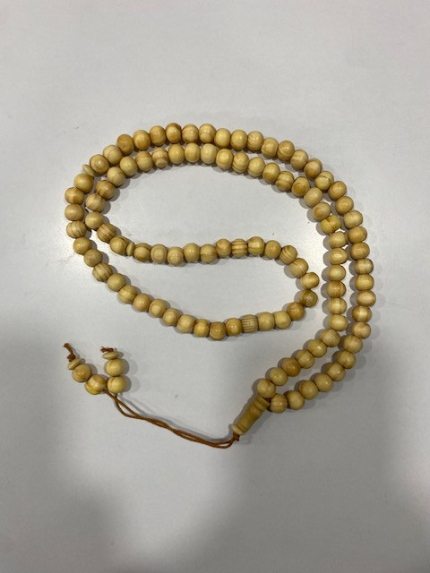 Sebha en bois 99 perles - Beige/marron clair