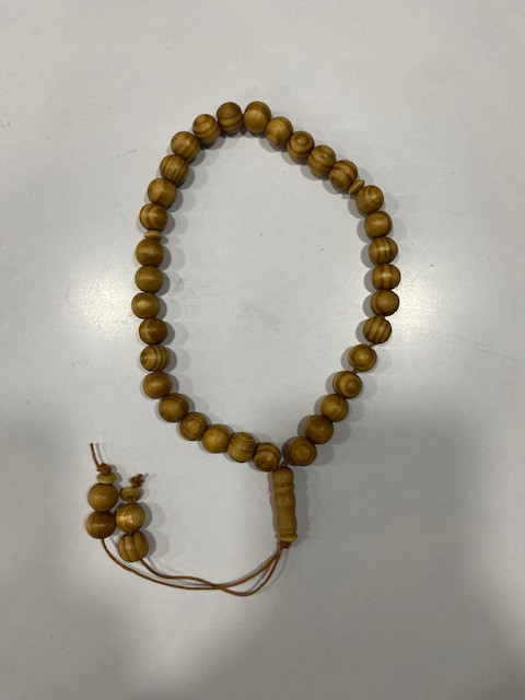 Sebha en bois 33 perles - Beige/marron clair
