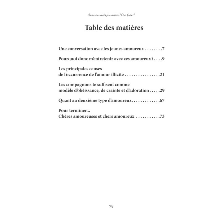 Amoureux mais pas mariés que faire? - Muhammad al-'Arîfî - Editions Al hadith