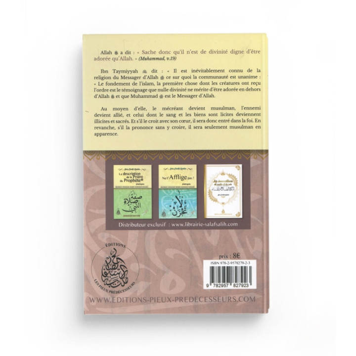 L'attestation de foi et les annulatifs de l'islam - Cheikh Raslan - Éditions Pieux Prédécesseurs