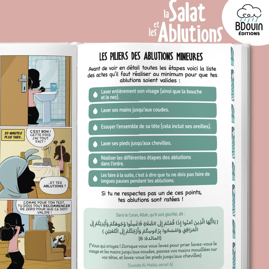 Mini guide illustré : la Salat et les Ablutions (fille) - Bdouin