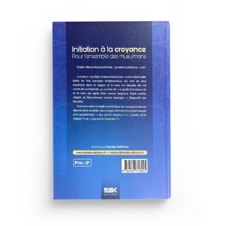 Initiation à la croyance - Mohammad Ibn 'Abd Al-Wahhâb - Éditions Kataba