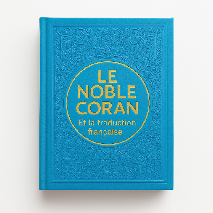 Le noble Coran - Bleu clair doré