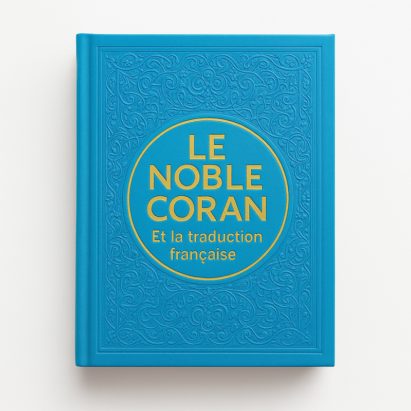 Le noble Coran - Bleu clair doré