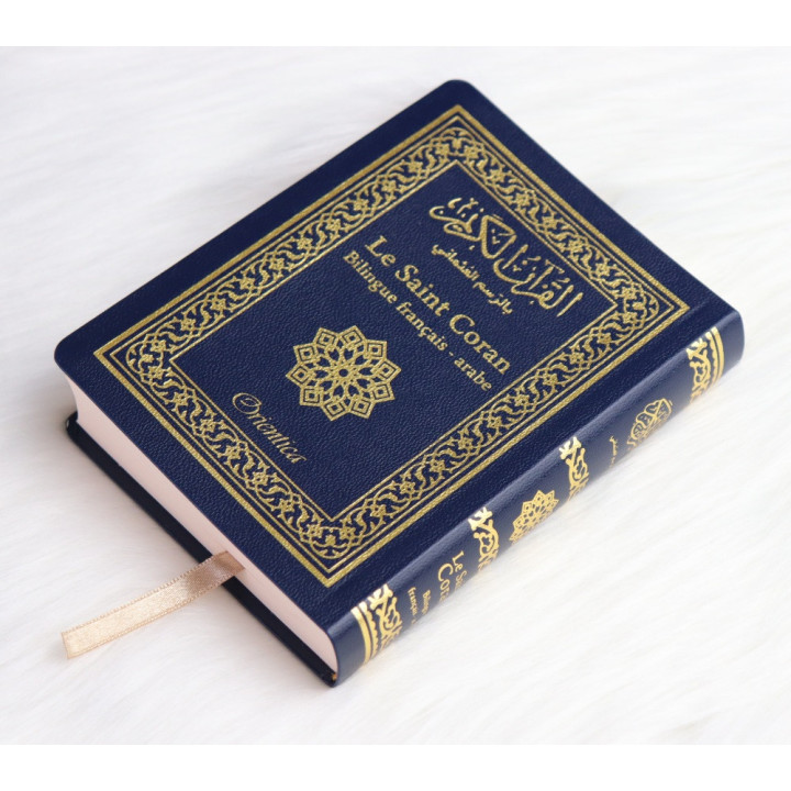 Coran de poche bleu marine arabe français | Orientica