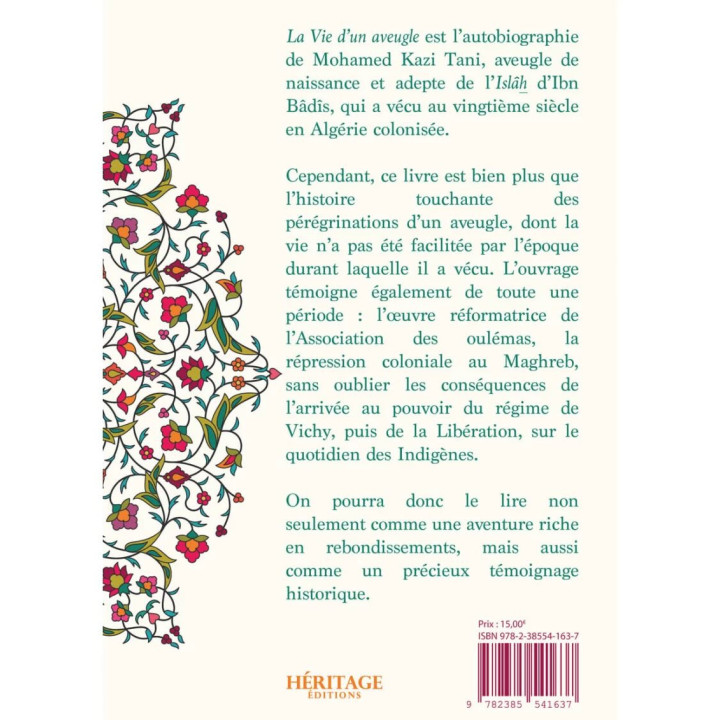 La vie d'un aveugle - Mohamed Kazi Tani - Héritage
