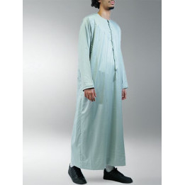 Qamis Emirati Vert d'eau - Satiné Precious