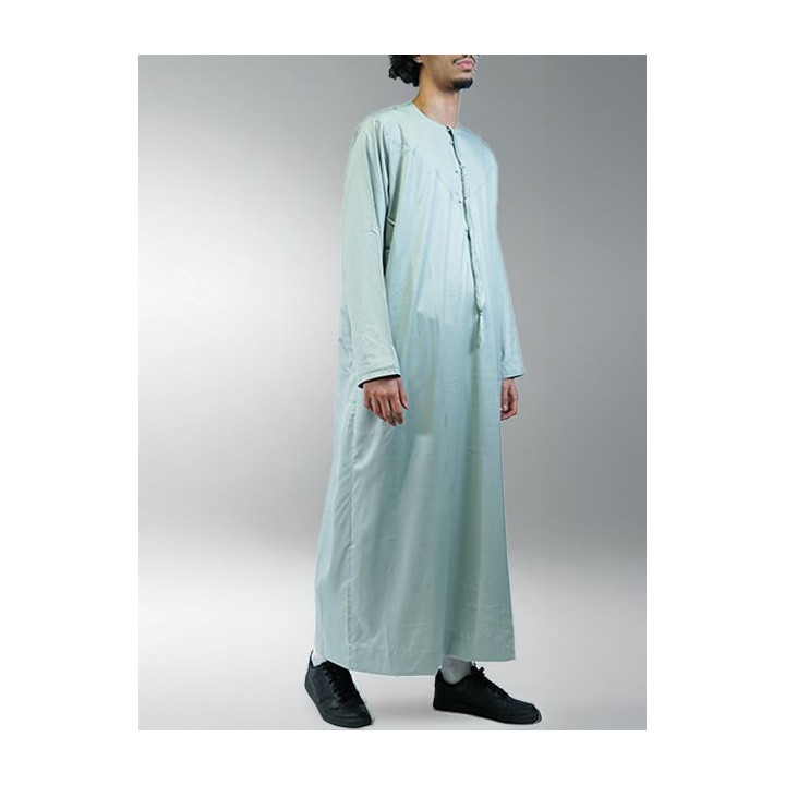 Qamis Emirati Vert d'eau - Satiné Precious