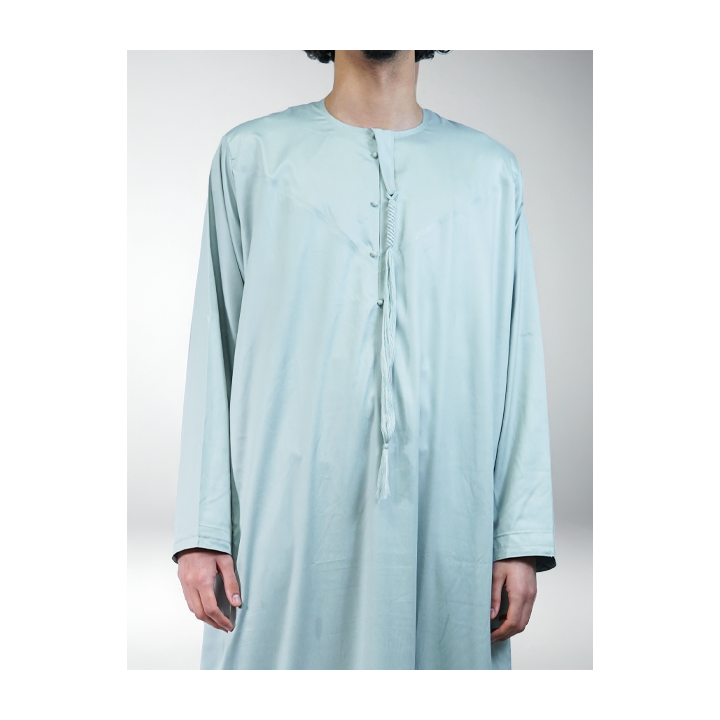Qamis Emirati Vert d'eau - Satiné Precious