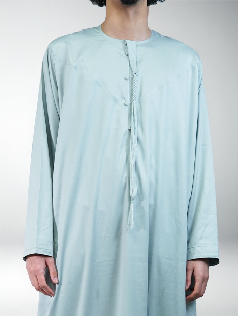 Qamis Emirati Vert d'eau - Satiné Precious